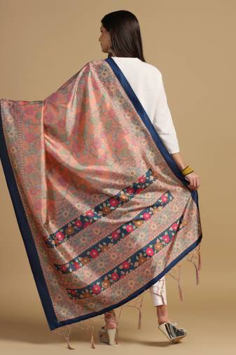 Digital print assam silk dupatta for women and girls to wear on gown chaniya choli kurti etc