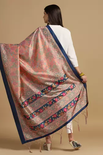 Digital print assam silk dupatta for women and girls to wear on gown chaniya choli kurti etc
