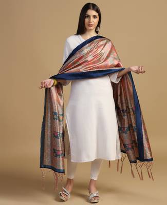 Digital print assam silk dupatta for women and girls to wear on gown chaniya choli kurti etc 2