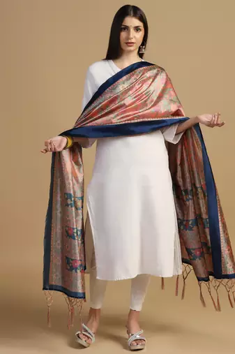 Digital print assam silk dupatta for women and girls to wear on gown chaniya choli kurti etc