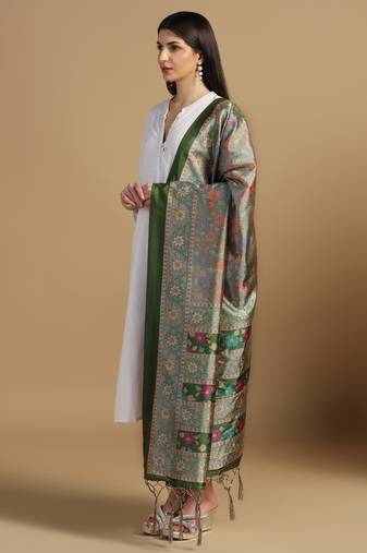 Digital print assam silk dupatta for women and girls to wear on gown chaniya choli kurti etc