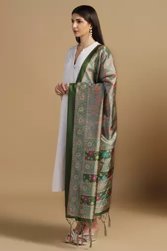 Digital print assam silk dupatta for women and girls to wear on gown chaniya choli kurti etc