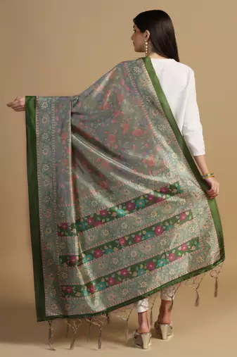 Digital print assam silk dupatta for women and girls to wear on gown chaniya choli kurti etc