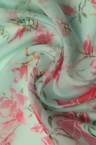 Digital print orgenza sequnce work dupatta for women and girls to wear on gown chaniya choli kurti etc