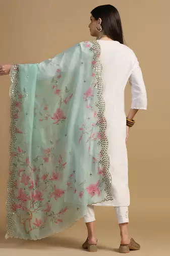 Digital print orgenza sequnce work dupatta for women and girls to wear on gown chaniya choli kurti etc