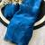 Teal Color alpha with beads hand work rich border work Chiffon Saree