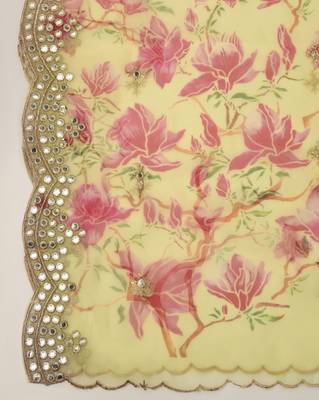 Digital print orgenza sequnce work dupatta for women and girls to wear on gown chaniya choli kurti etc 3