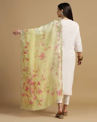 Digital print orgenza sequnce work dupatta for women and girls to wear on gown chaniya choli kurti etc 5