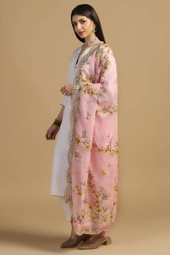 Digital print orgenza sequnce work dupatta for women and girls to wear on gown chaniya choli kurti etc