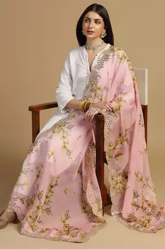 Digital print orgenza sequnce work dupatta for women and girls to wear on gown chaniya choli kurti etc