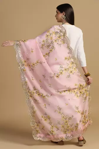 Digital print orgenza sequnce work dupatta for women and girls to wear on gown chaniya choli kurti etc