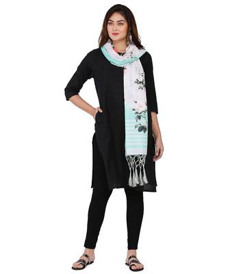 Digital motif print cotton maslin silk stall or scarf dupatta wear on kurti for women and girls 2