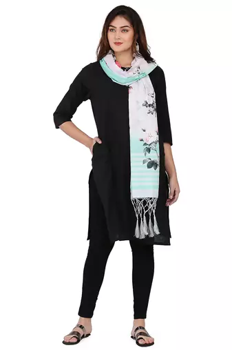 Digital motif print cotton maslin silk stall or scarf dupatta wear on kurti for women and girls