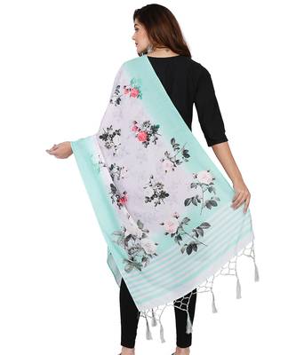 Digital motif print cotton maslin silk stall or scarf dupatta wear on kurti for women and girls 3