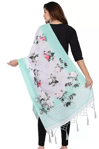 Digital motif print cotton maslin silk stall or scarf dupatta wear on kurti for women and girls