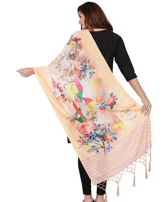 Digital motif print cotton maslin silk stall or scarf dupatta wear on kurti for women and girls 2