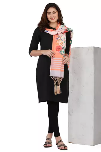 Digital motif print cotton maslin silk stall or scarf dupatta wear on kurti for women and girls