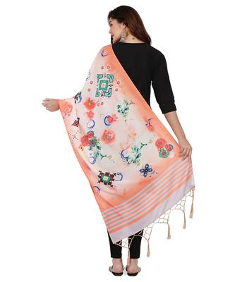 Digital motif print cotton maslin silk stall or scarf dupatta wear on kurti for women and girls 3