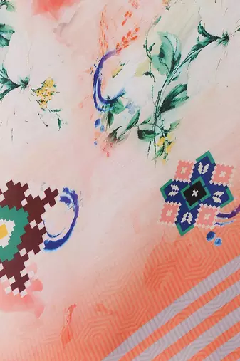 Digital motif print cotton maslin silk stall or scarf dupatta wear on kurti for women and girls