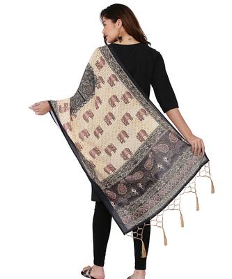 Digital motif print cotton maslin silk stall or scarf dupatta wear on kurti for women and girls 3
