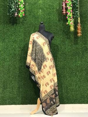 Digital motif print cotton maslin silk stall or scarf dupatta wear on kurti for women and girls 5