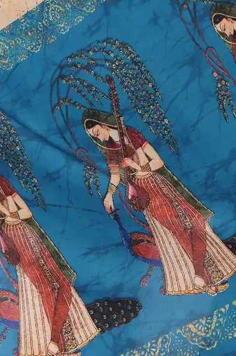 Digital motif print cotton maslin silk stall or scarf dupatta wear on kurti for women and girls