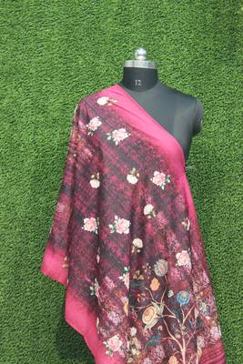 Digital motif print cotton maslin silk stall or scarf dupatta wear on kurti for women and girls 5