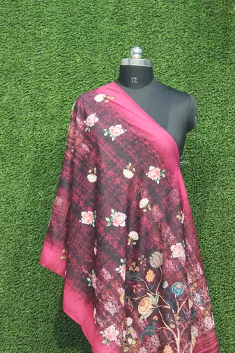 Digital motif print cotton maslin silk stall or scarf dupatta wear on kurti for women and girls
