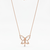 925 Sterling Silver Rose Gold Butterfly CZ Fairy Pendant Necklace Set for Women