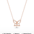925 Sterling Silver Rose Gold Butterfly CZ Fairy Pendant Necklace Set for Women