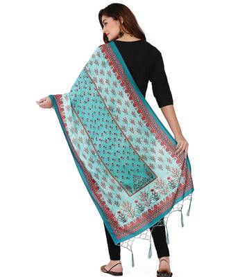 Digital motif print cotton maslin silk stall or scarf dupatta wear on kurti for women and girls 3