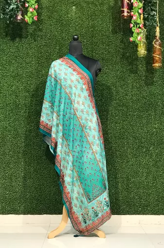 Digital motif print cotton maslin silk stall or scarf dupatta wear on kurti for women and girls