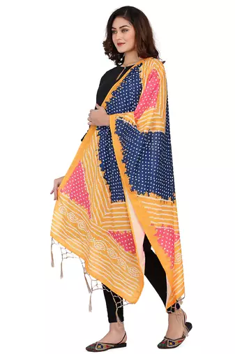 Digital motif print cotton maslin silk stall or scarf dupatta wear on kurti for women and girls