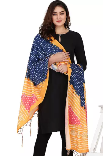 Digital motif print cotton maslin silk stall or scarf dupatta wear on kurti for women and girls