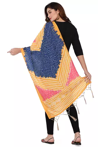 Digital motif print cotton maslin silk stall or scarf dupatta wear on kurti for women and girls