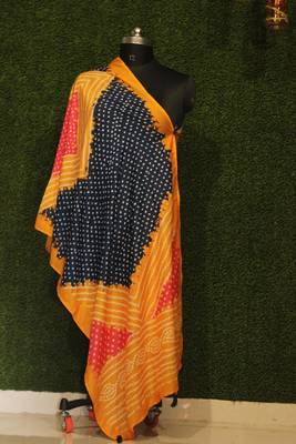 Digital motif print cotton maslin silk stall or scarf dupatta wear on kurti for women and girls 5