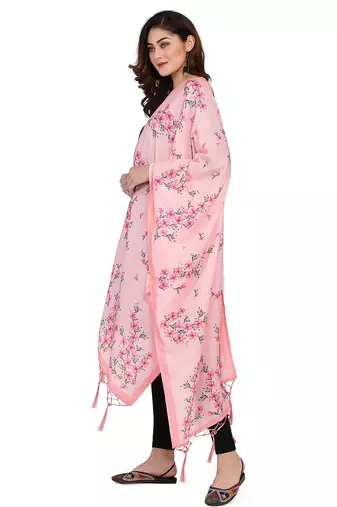 Digital motif print cotton maslin silk stall or scarf dupatta wear on kurti for women and girls