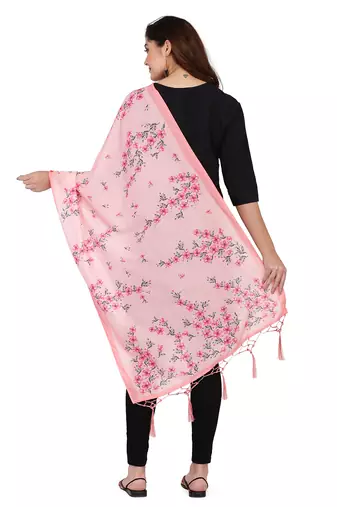 Digital motif print cotton maslin silk stall or scarf dupatta wear on kurti for women and girls