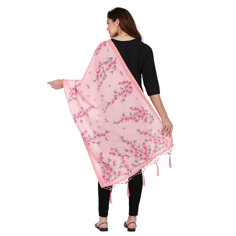 Digital motif print cotton maslin silk stall or scarf dupatta wear on kurti for women and girls