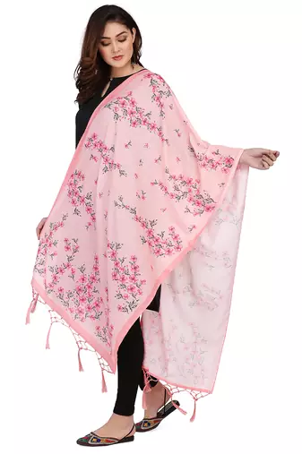 Digital motif print cotton maslin silk stall or scarf dupatta wear on kurti for women and girls