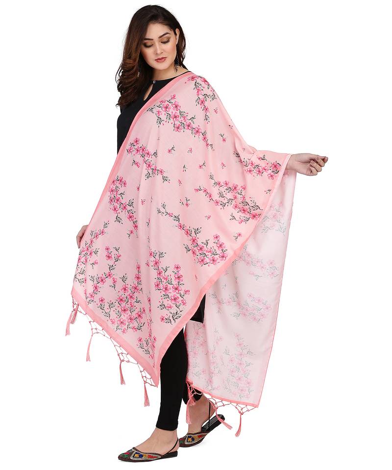 Digital motif print cotton maslin silk stall or scarf dupatta wear on kurti for women and girls