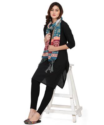 Digital motif print cotton maslin silk stall or scarf dupatta wear on kurti for women and girls 2