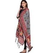 Digital motif print cotton maslin silk stall or scarf dupatta wear on kurti for women and girls
