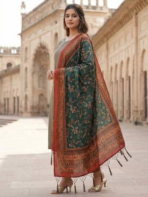 Traditional ethnic motif print  assm silk dupatta 1