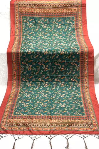 Traditional ethnic motif print  assm silk dupatta