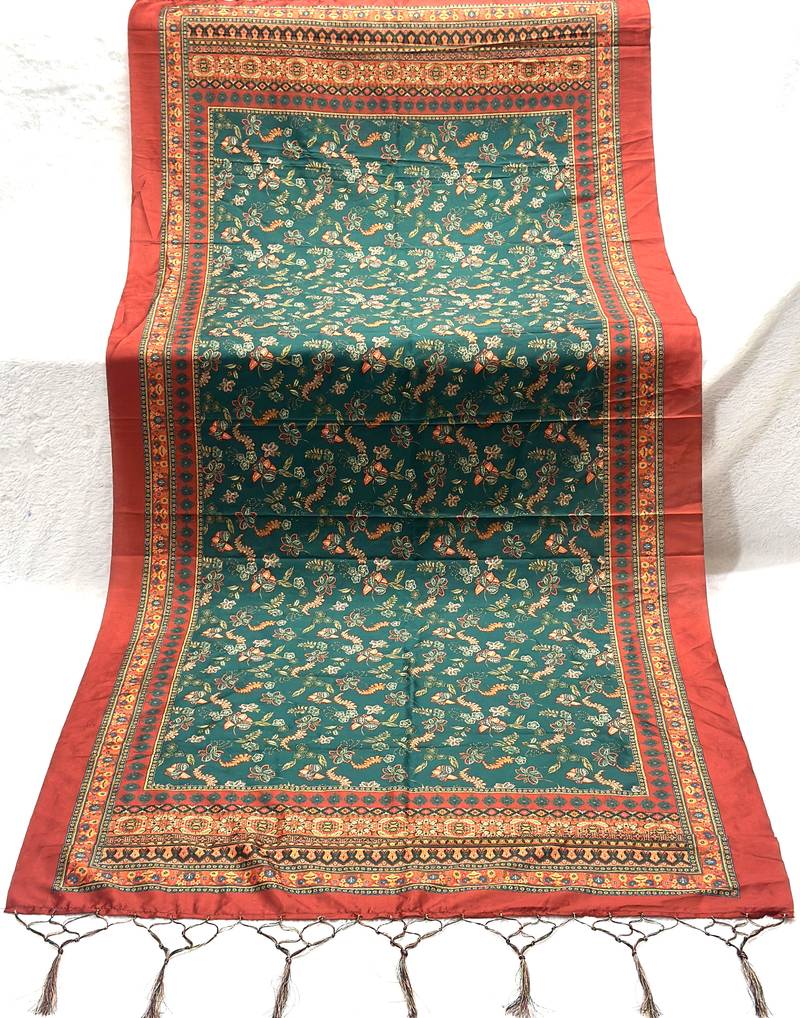 Traditional ethnic motif print  assm silk dupatta