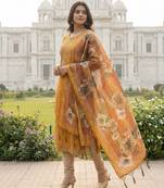Traditional ethnic motif print  assm silk dupatta