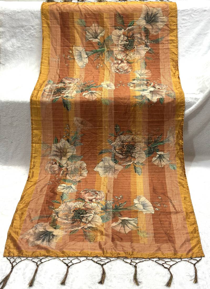 Traditional ethnic motif print  assm silk dupatta