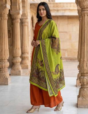 Traditional ethnic motif print  assm silk dupatta 1
