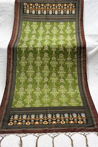 Traditional ethnic motif print  assm silk dupatta